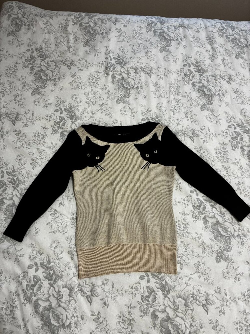 Black and Cream Cat Sweater